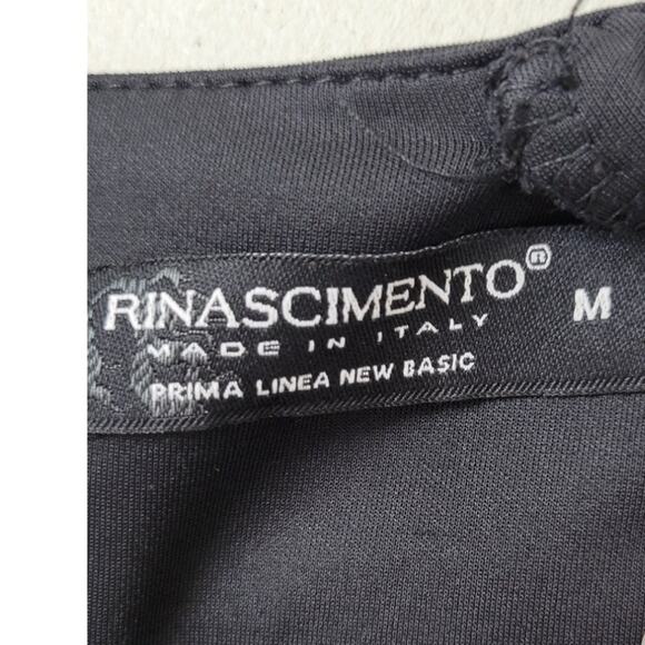 RInaScimento Dress Womens Medium Pleated Black & White Mini Basic Sleek Sexy - Picture 9 of 9